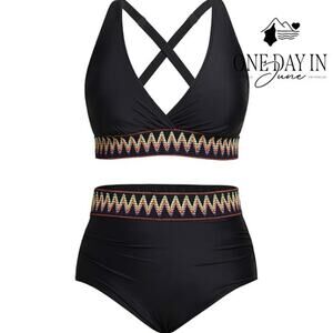 Blooming Jelly High Waist Rinned Bikini Swimsuit Size L